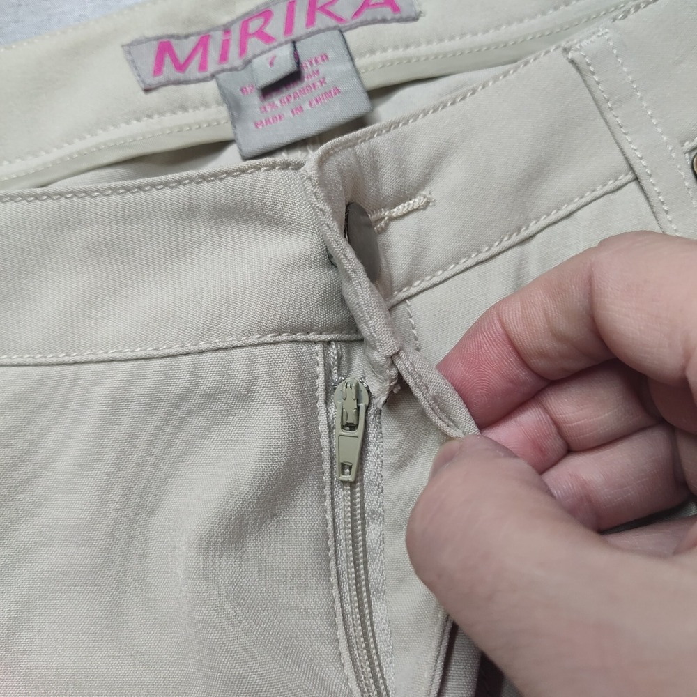 MIRIKA Women Juniors Size 7‎ Khaki Poly Rayon Flex Chino Pants NEW - Picture 10 of 14